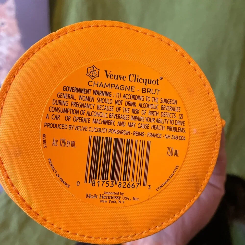 Veuve Clicquot Orange & Brown Insulated Champagne Tote Bag With Handle